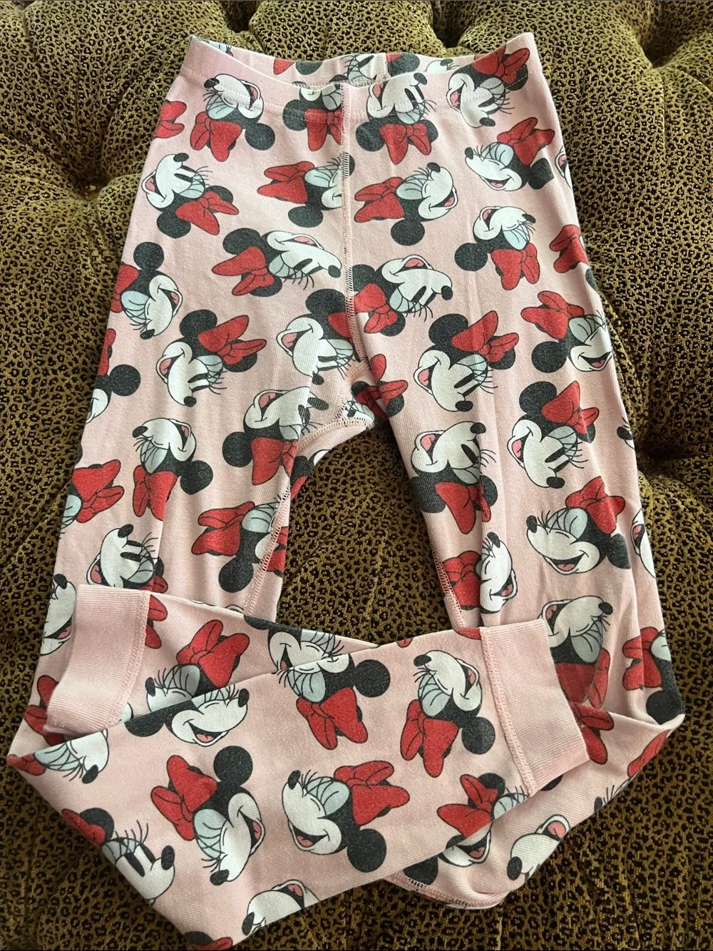 Hanna Andersson Pink Minnie Mouse Pajama Set with Red Bows size 10